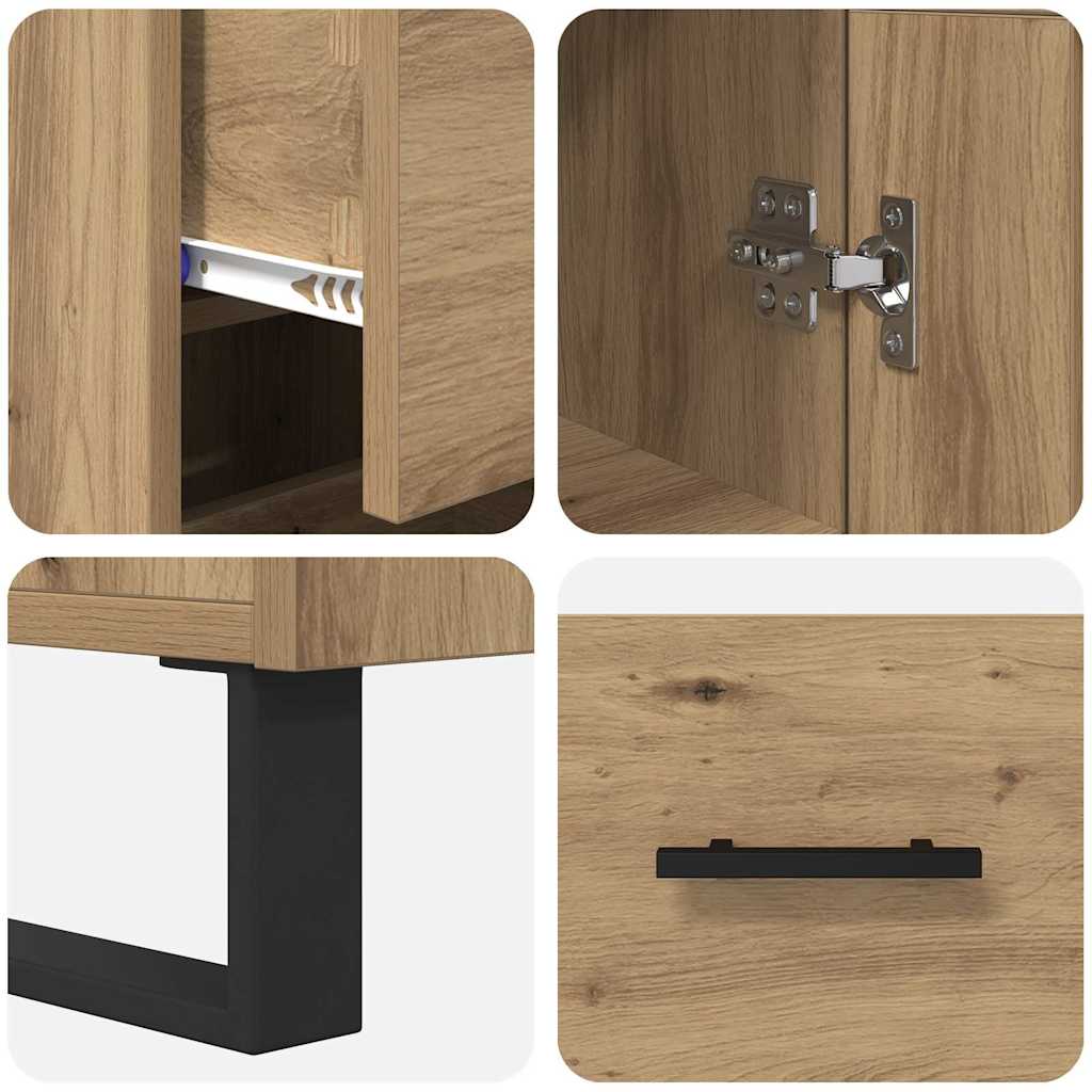 vidaXL Highboard Artisan Oak 34.5 x 34 x 180 cm Engineered Wood