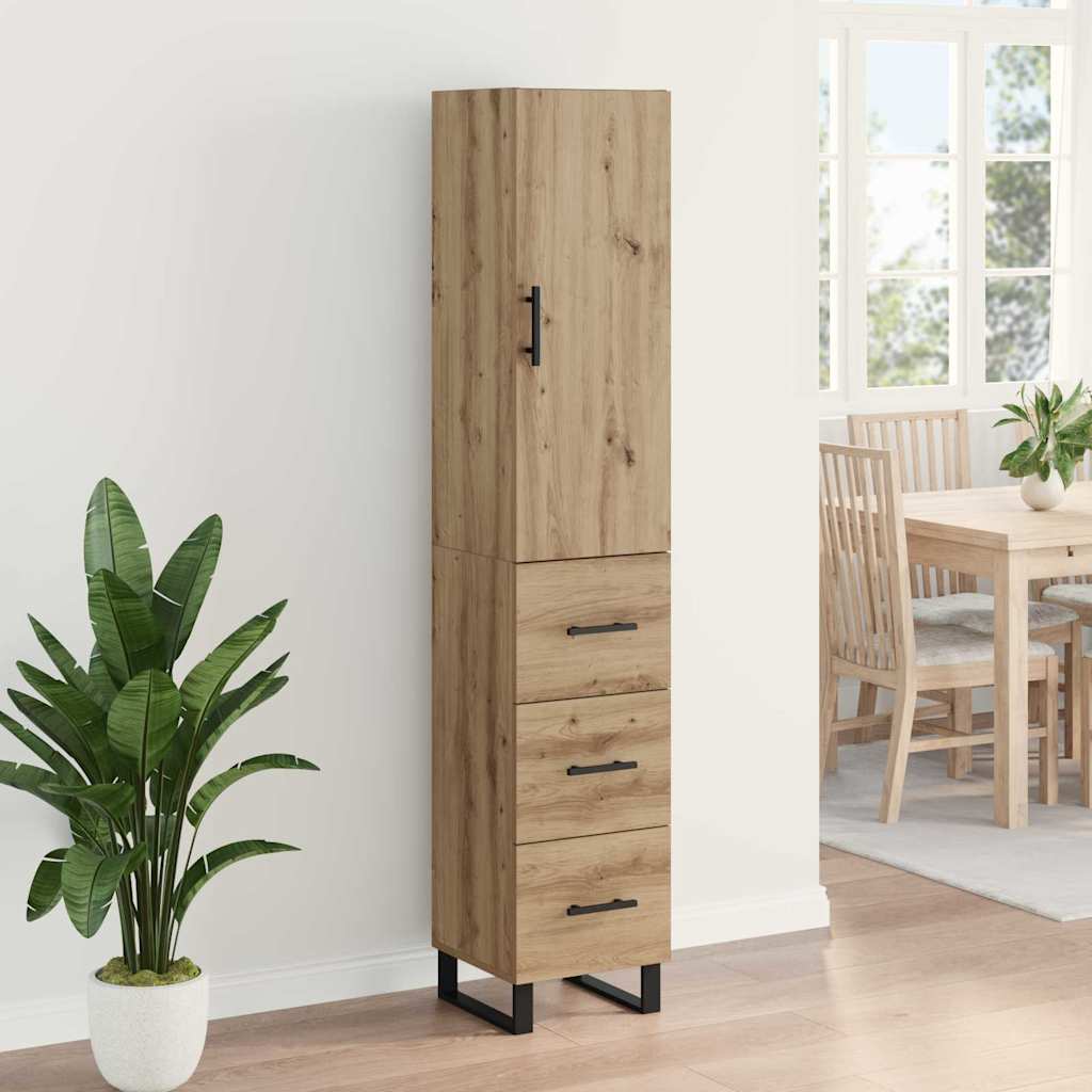 vidaXL Highboard Artisan Oak 34.5 x 34 x 180 cm Engineered Wood