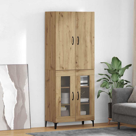 vidaXL Highboard Artisan Oak 69.5 x 34 x 180 cm Engineered Wood