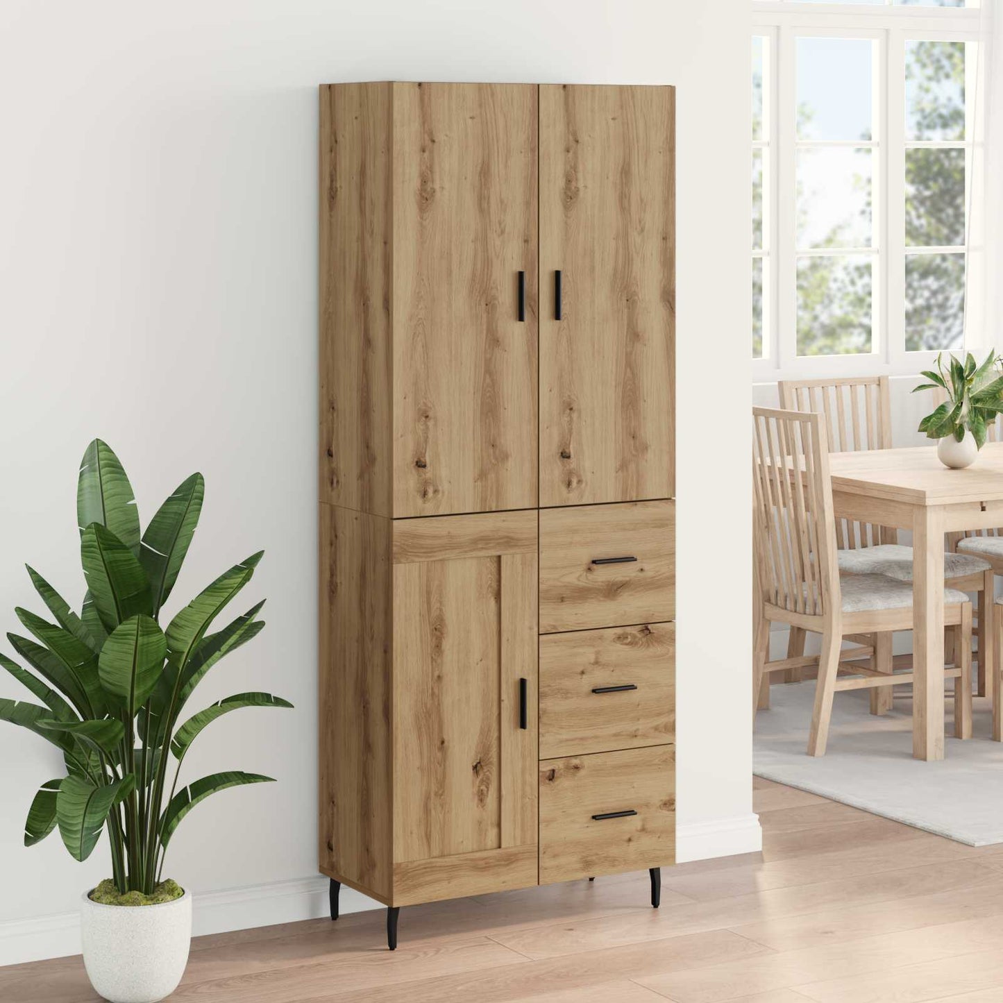 vidaXL Highboard 2 pcs Artisan Oak 69.5 x 34 x 180 cm Engineered Wood
