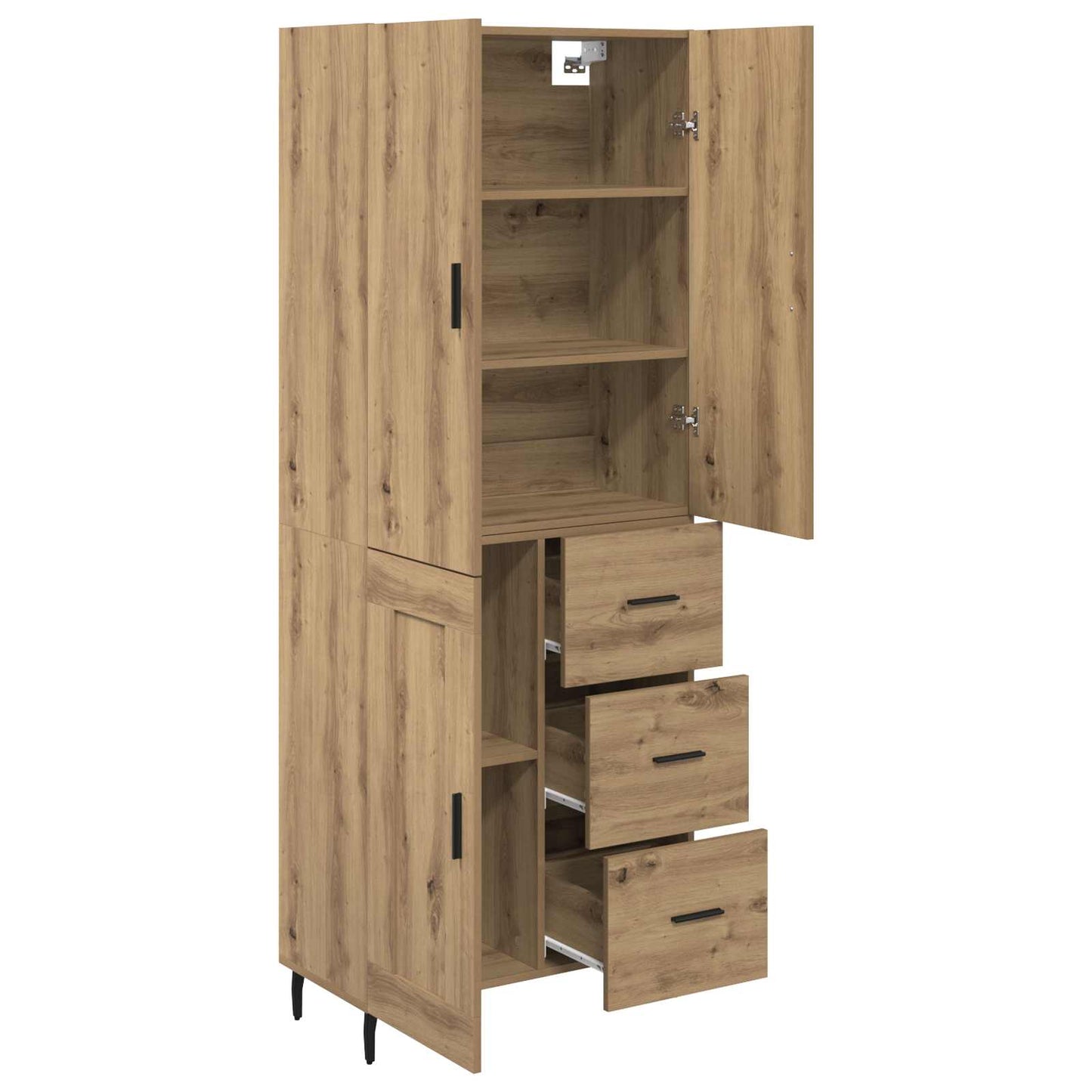 vidaXL Highboard 2 pcs Artisan Oak 69.5 x 34 x 180 cm Engineered Wood