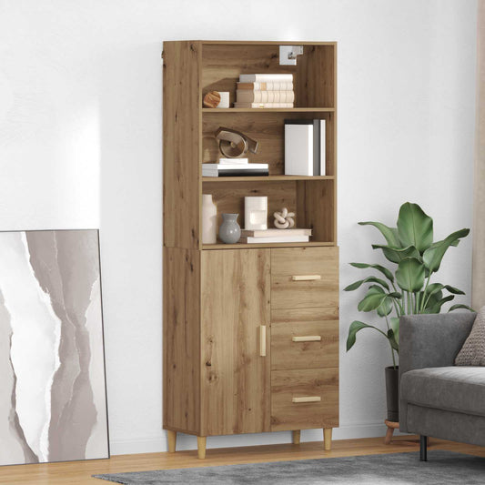 vidaXL Highboard Artisan Oak 69.5 x 32.5 x 180 cm Engineered Wood