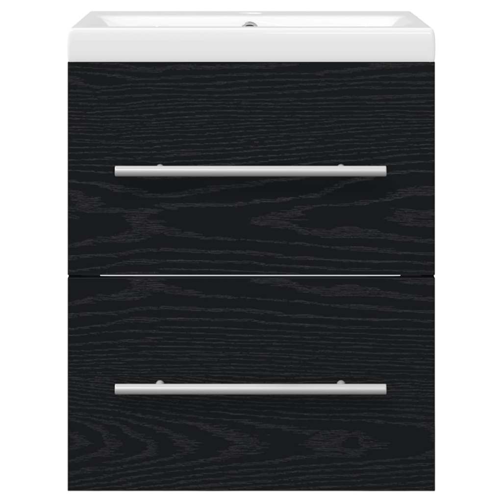 vidaXL Bathroom Sink Cabinet with Drawer Black 42 x 39 x 52 cm