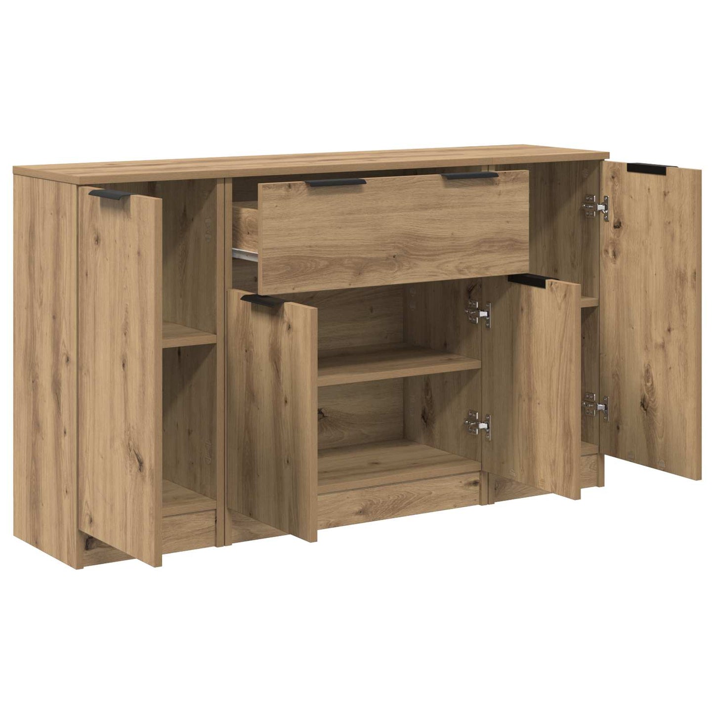 vidaXL Sideboard 3 pcs Artisan Oak 120 x 30 x 70 cm Engineered Wood