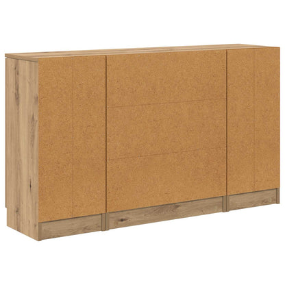 vidaXL Sideboard 3 pcs Artisan Oak 120 x 30 x 70 cm Engineered Wood