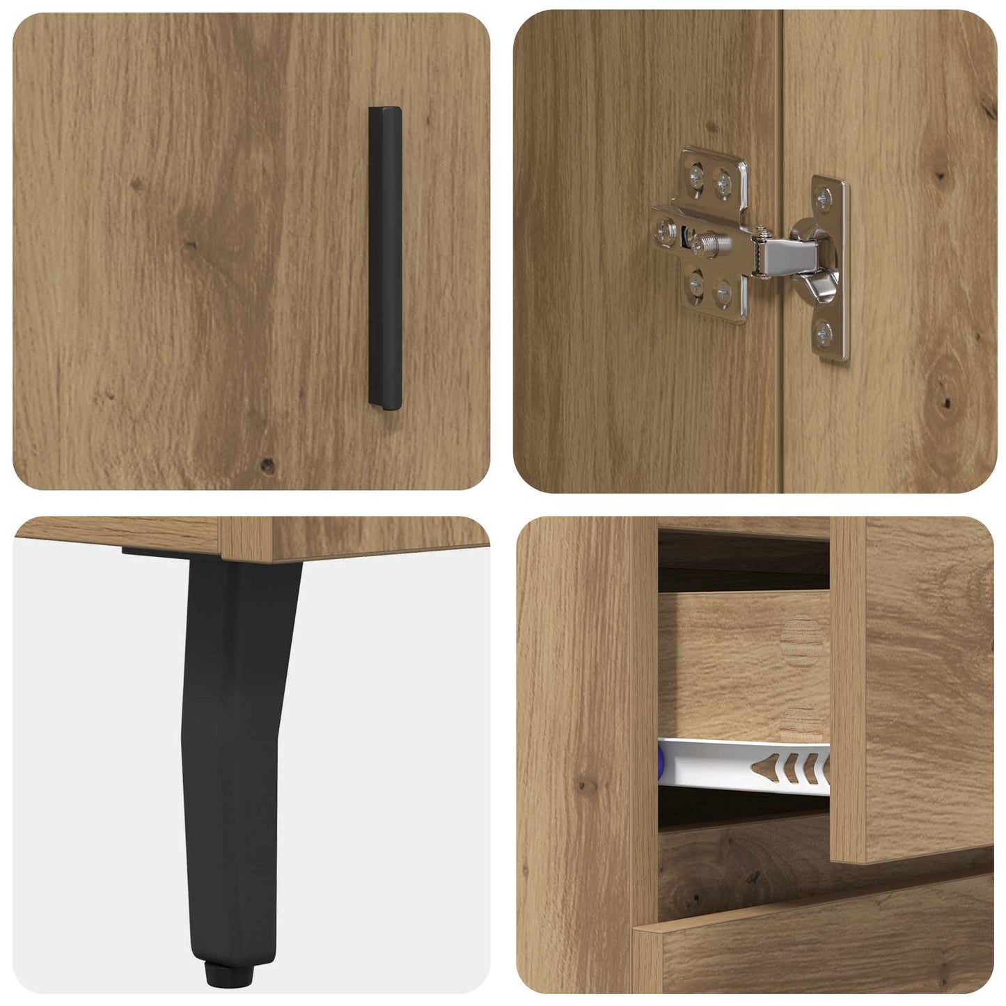 vidaXL Highboard 2 pcs Artisan Oak 69.5 x 34 x 180 cm Engineered Wood