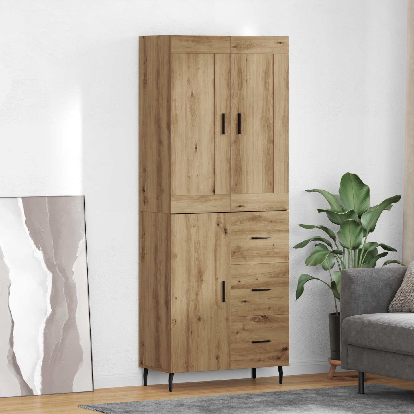 vidaXL Highboard 2 pcs Artisan Oak 69.5 x 34 x 180 cm Engineered Wood