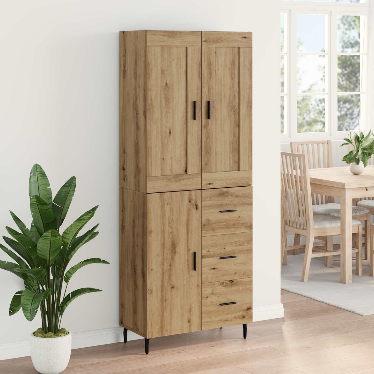 vidaXL Highboard 2 pcs Artisan Oak 69.5 x 34 x 180 cm Engineered Wood