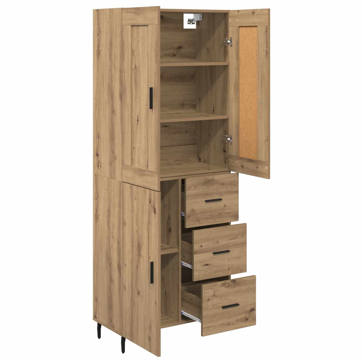vidaXL Highboard 2 pcs Artisan Oak 69.5 x 34 x 180 cm Engineered Wood