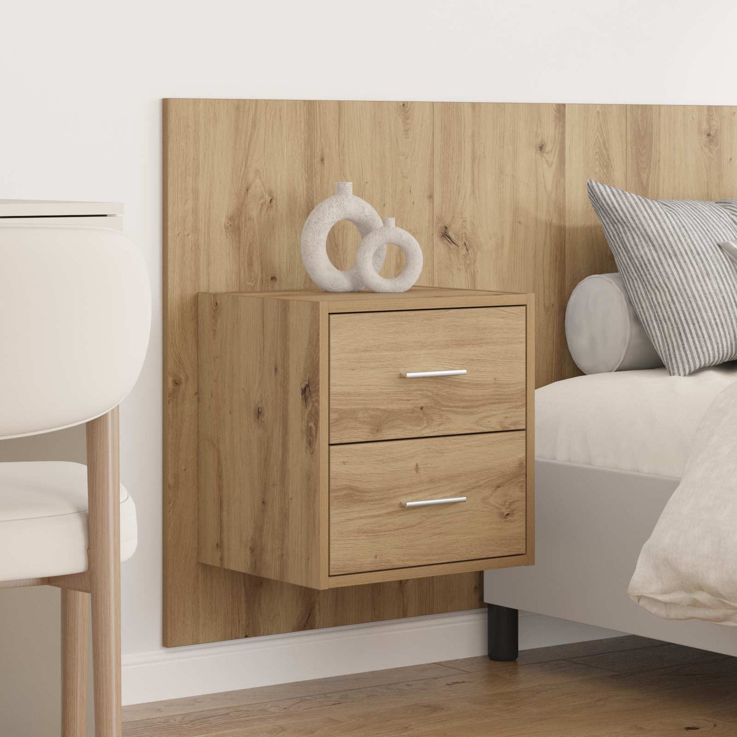vidaXL Headboard With Cabinet 3 pcs Artisan Oak Engineered Wood