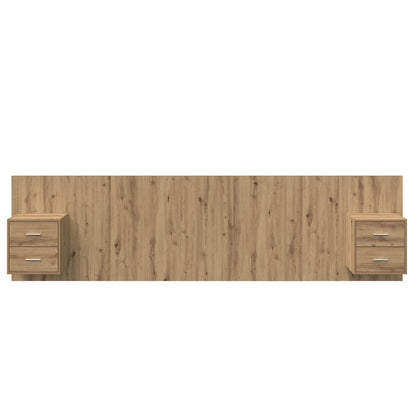 vidaXL Headboard With Cabinet 3 pcs Artisan Oak Engineered Wood