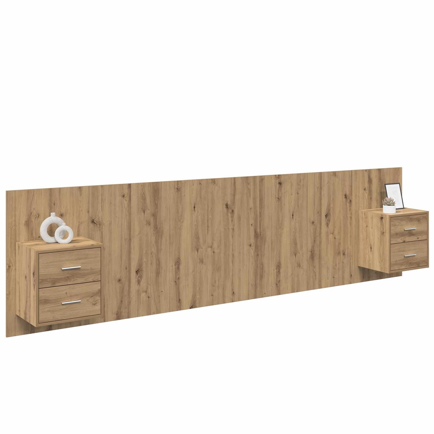 vidaXL Headboard With Cabinet 3 pcs Artisan Oak Engineered Wood