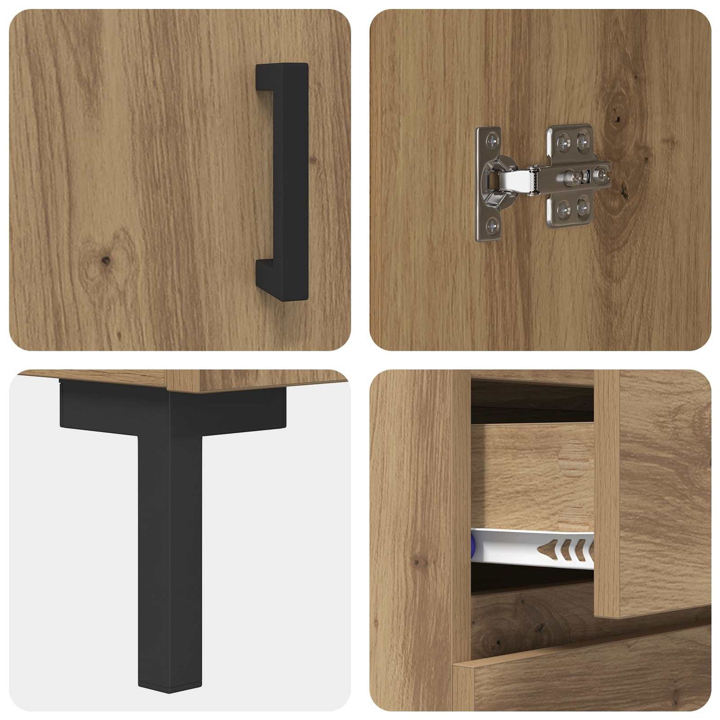 vidaXL Highboard Artisan Oak 69.5 x 34 x 180 cm Engineered Wood