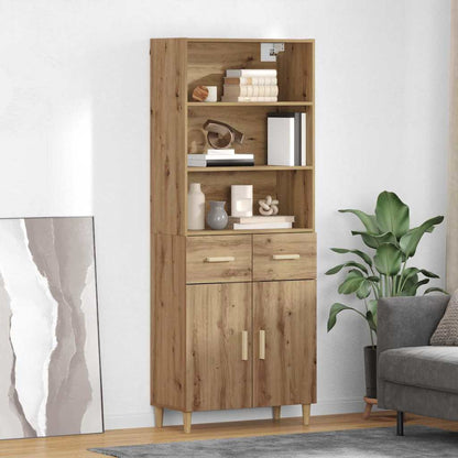 vidaXL Highboard Artisan Oak 69.5 x 34 x 180 cm Engineered Wood