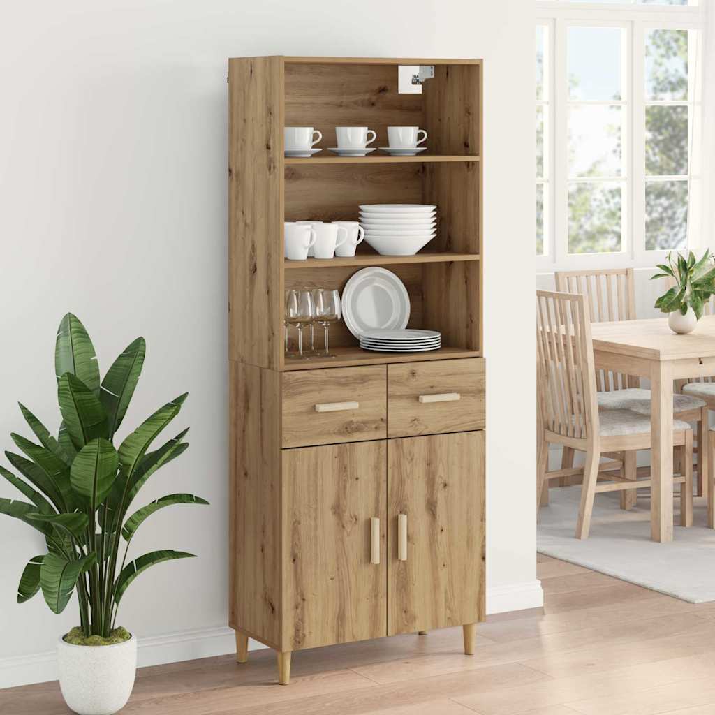 vidaXL Highboard Artisan Oak 69.5 x 34 x 180 cm Engineered Wood