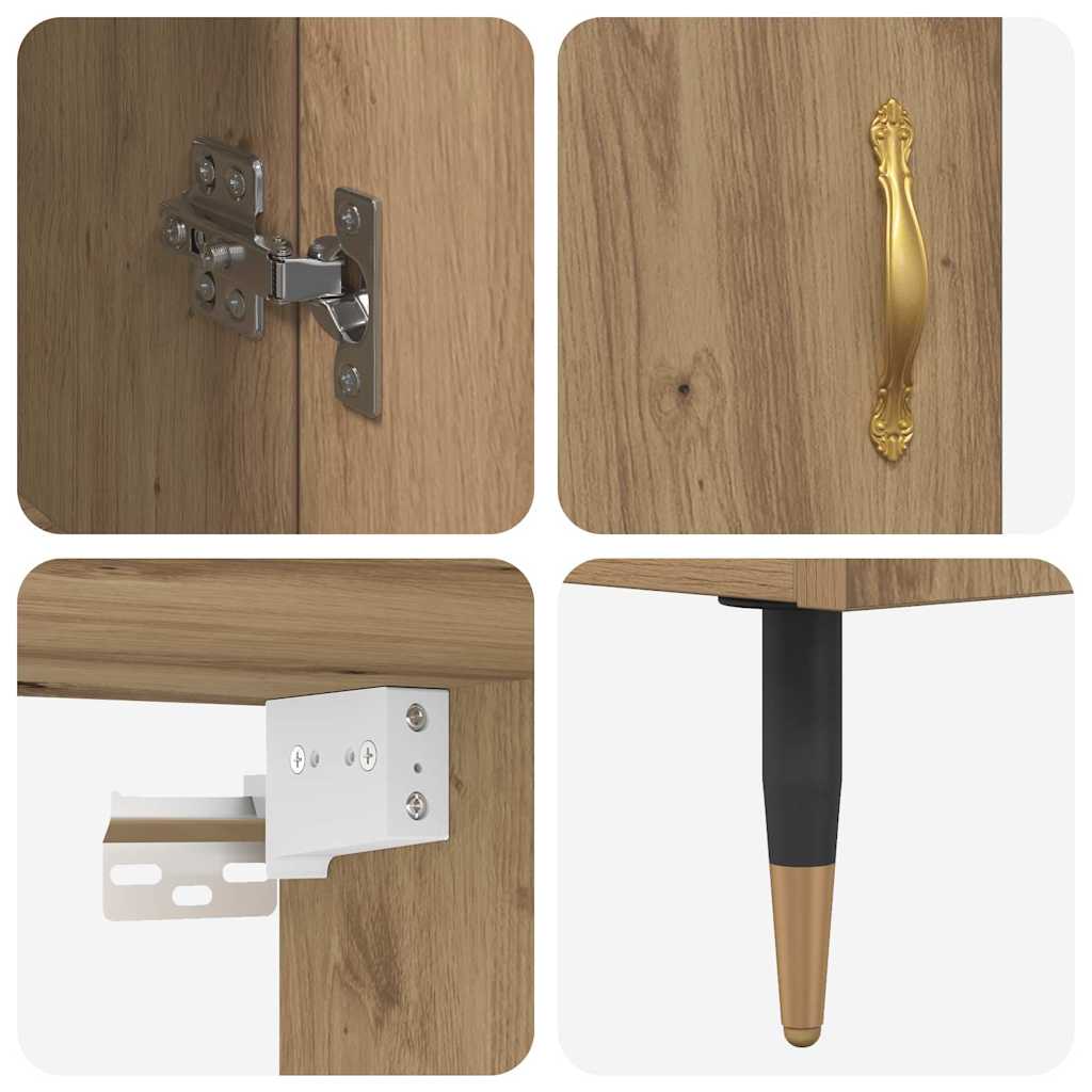 vidaXL Highboard 2 pcs Artisan Oak 69.5 x 34 x 180 cm Engineered Wood