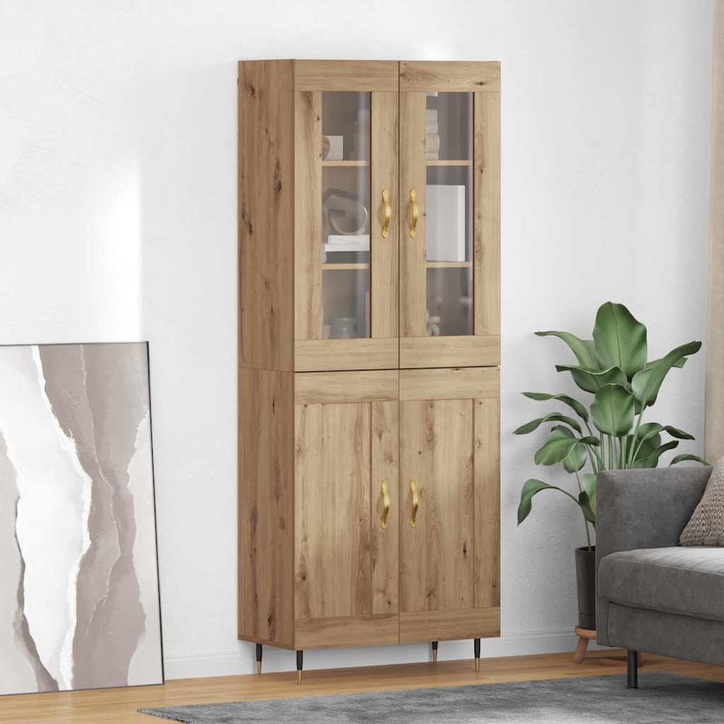 vidaXL Highboard 2 pcs Artisan Oak 69.5 x 34 x 180 cm Engineered Wood