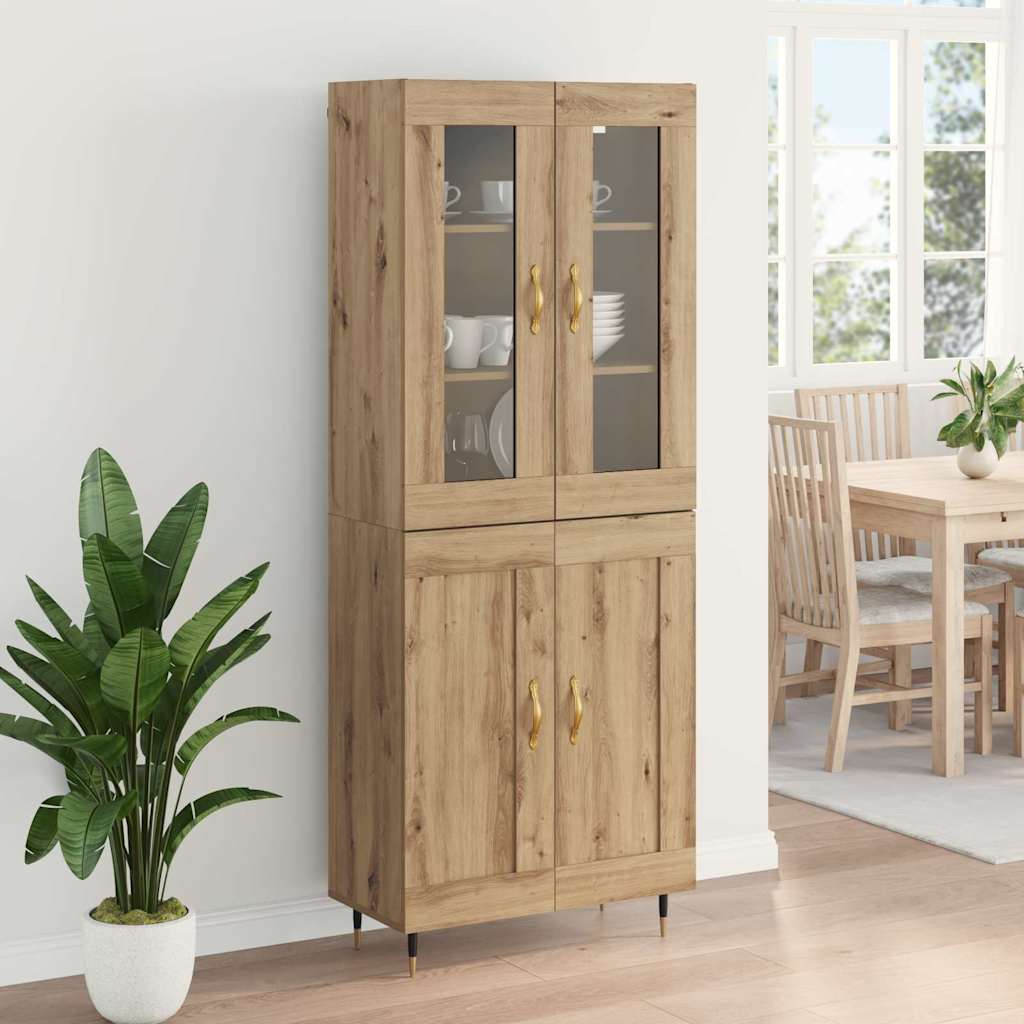 vidaXL Highboard 2 pcs Artisan Oak 69.5 x 34 x 180 cm Engineered Wood