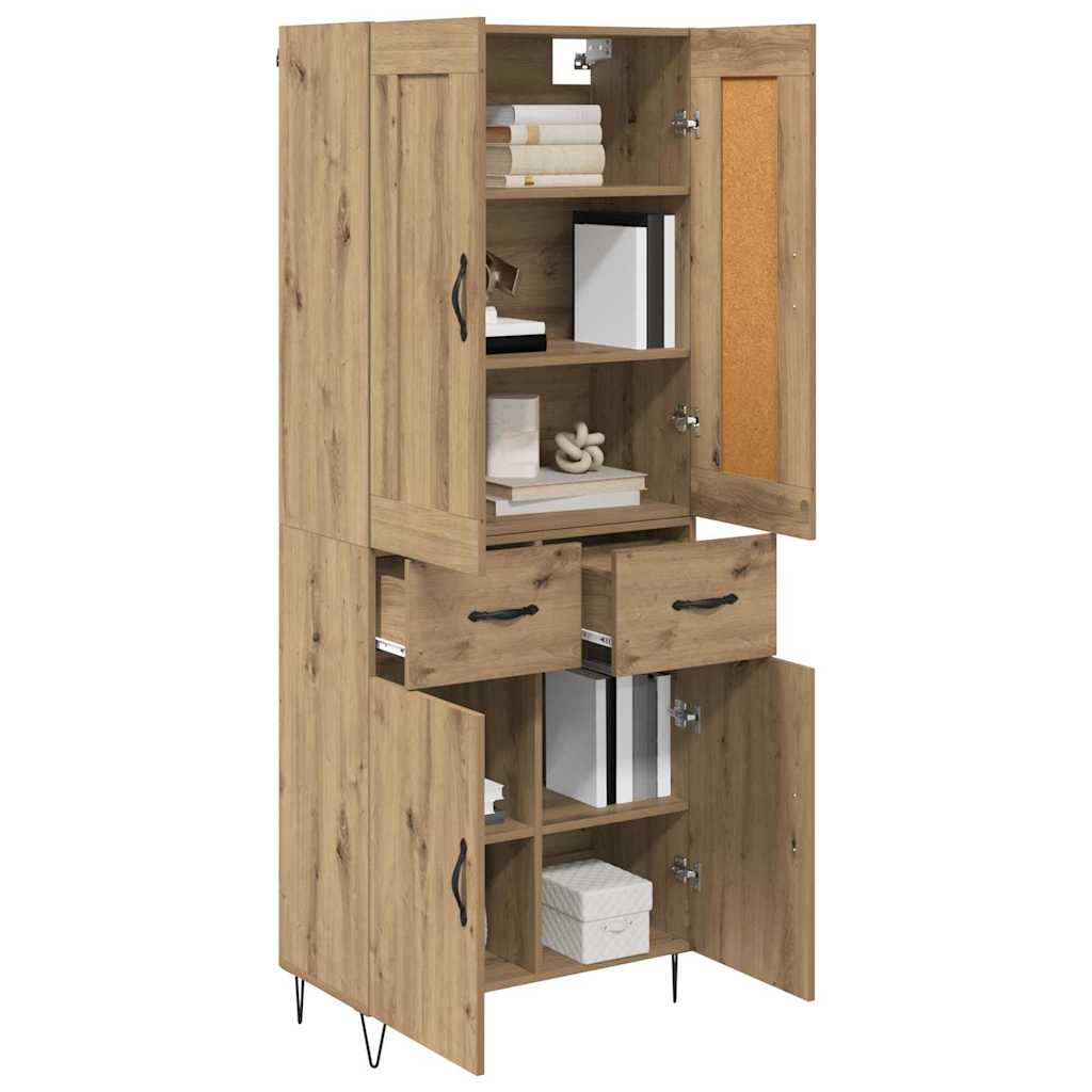 vidaXL Highboard Artisan Oak 69.5 x 34 x 180 cm Engineered Wood