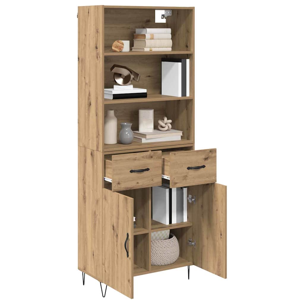 vidaXL Highboard with Drawer 2 pcs Artisan Oak Engineered Wood