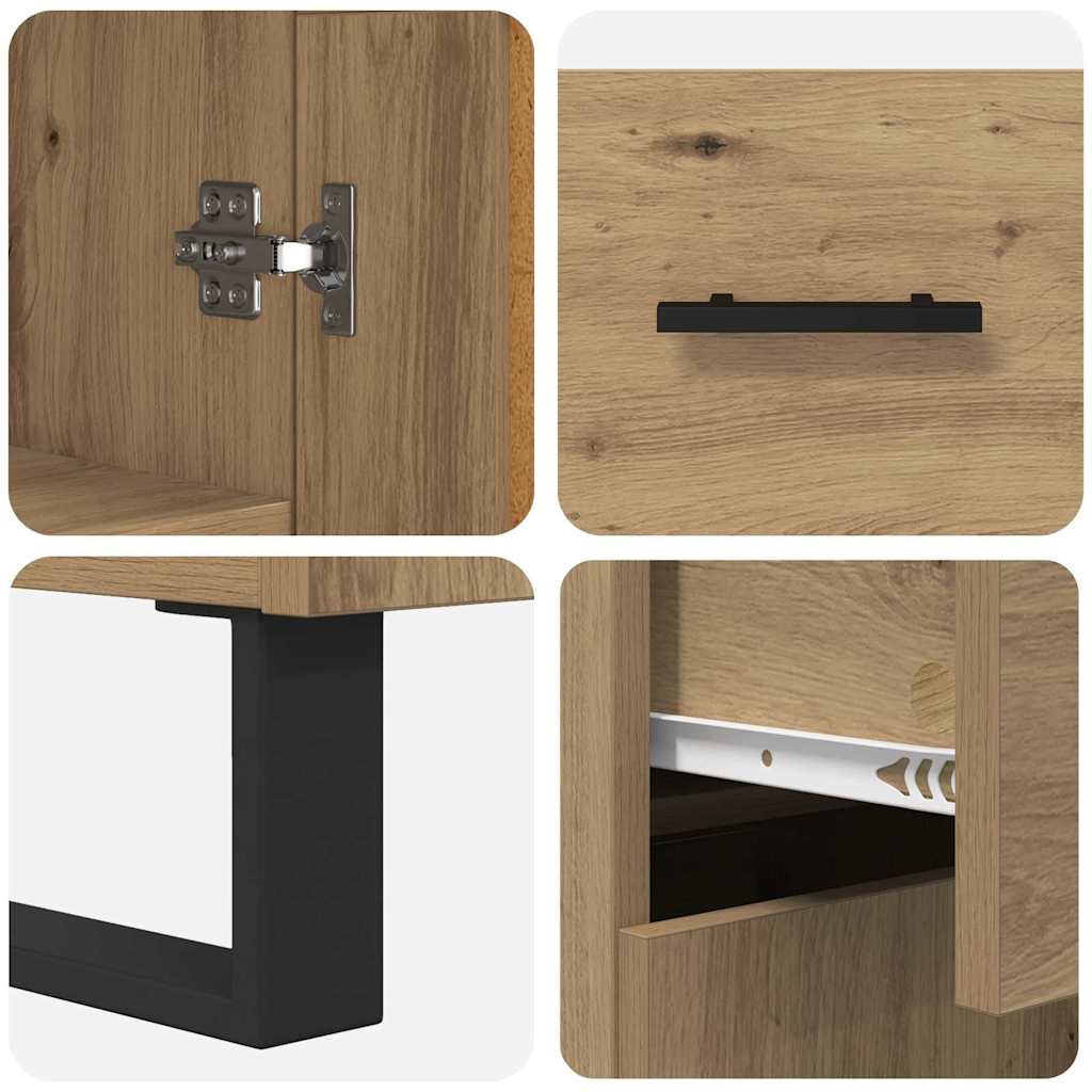 vidaXL Highboard Artisan Oak 69.5 x 34 x 180 cm Engineered Wood