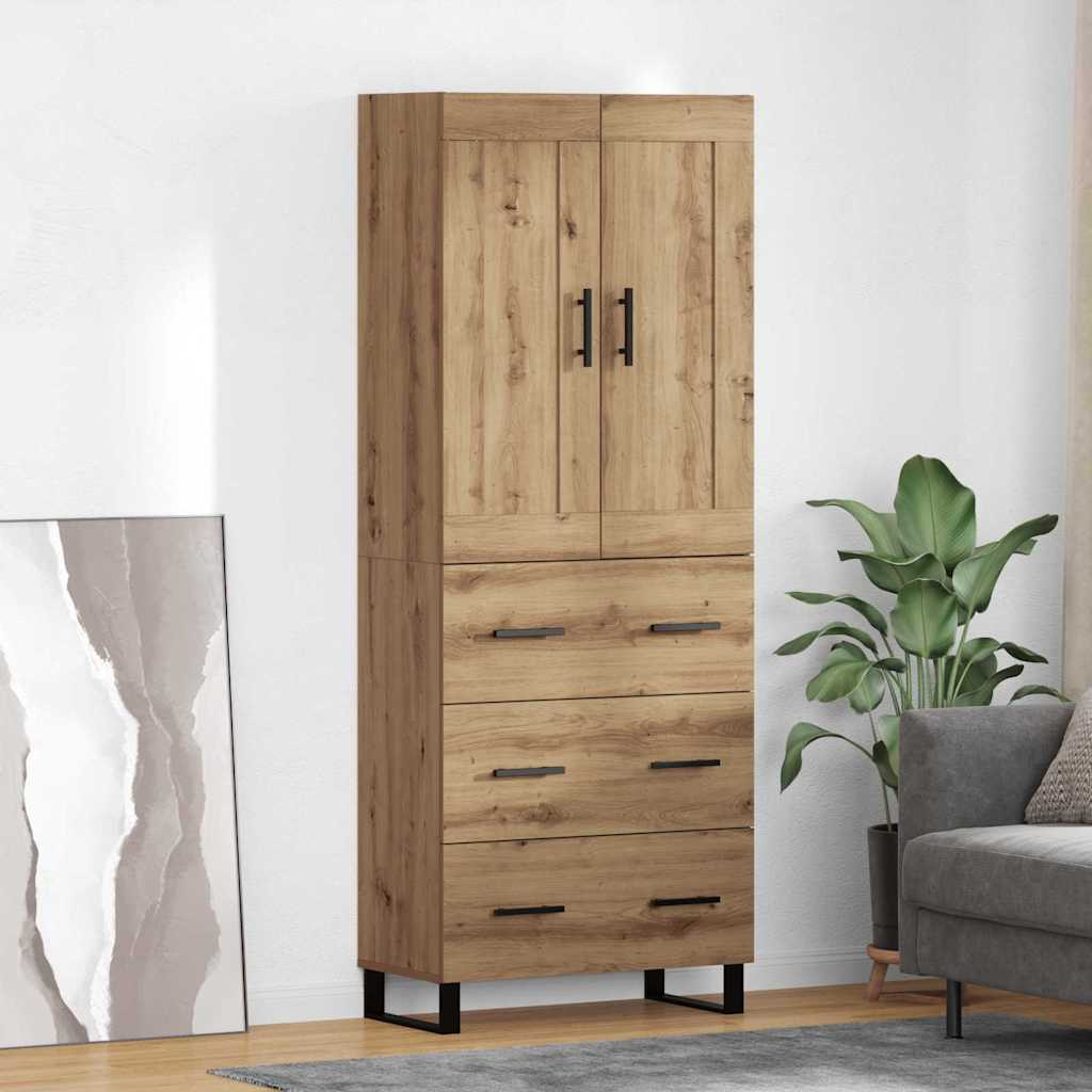 vidaXL Highboard Artisan Oak 69.5 x 34 x 180 cm Engineered Wood