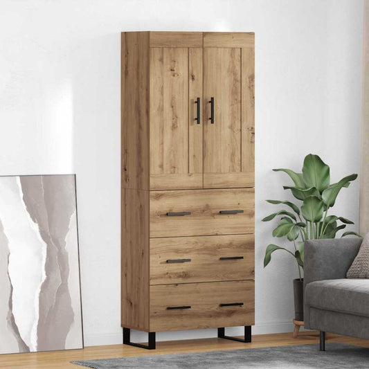 vidaXL Highboard Artisan Oak 69.5 x 34 x 180 cm Engineered Wood