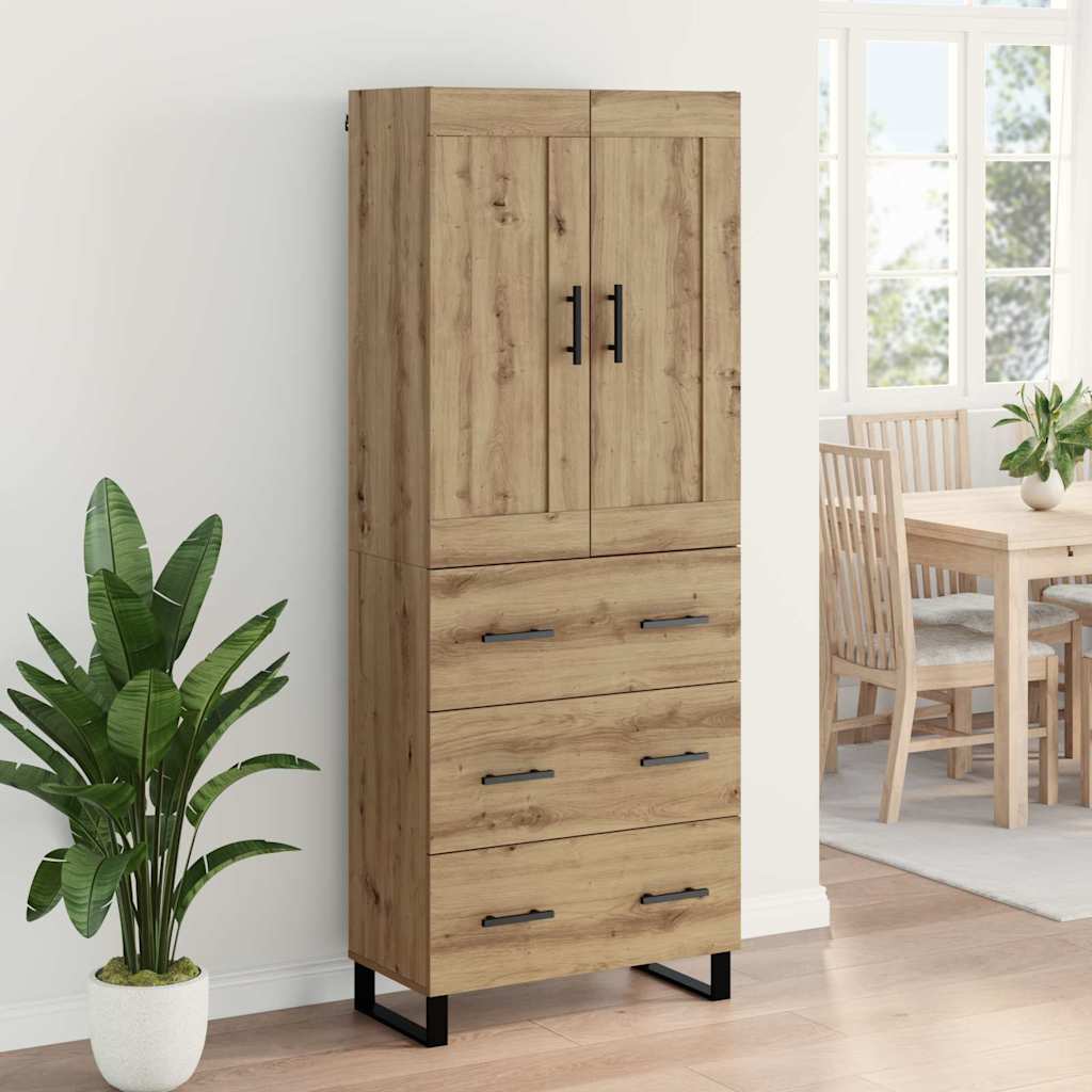 vidaXL Highboard Artisan Oak 69.5 x 34 x 180 cm Engineered Wood