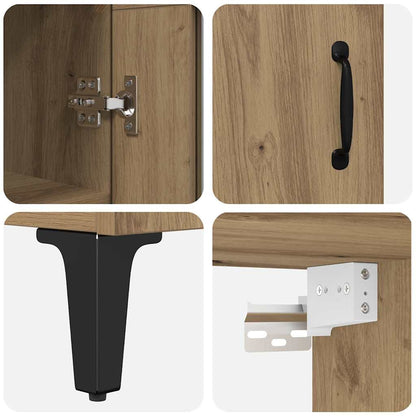 vidaXL Highboard Artisan Oak 69.5 x 34 x 180 cm Engineered Wood