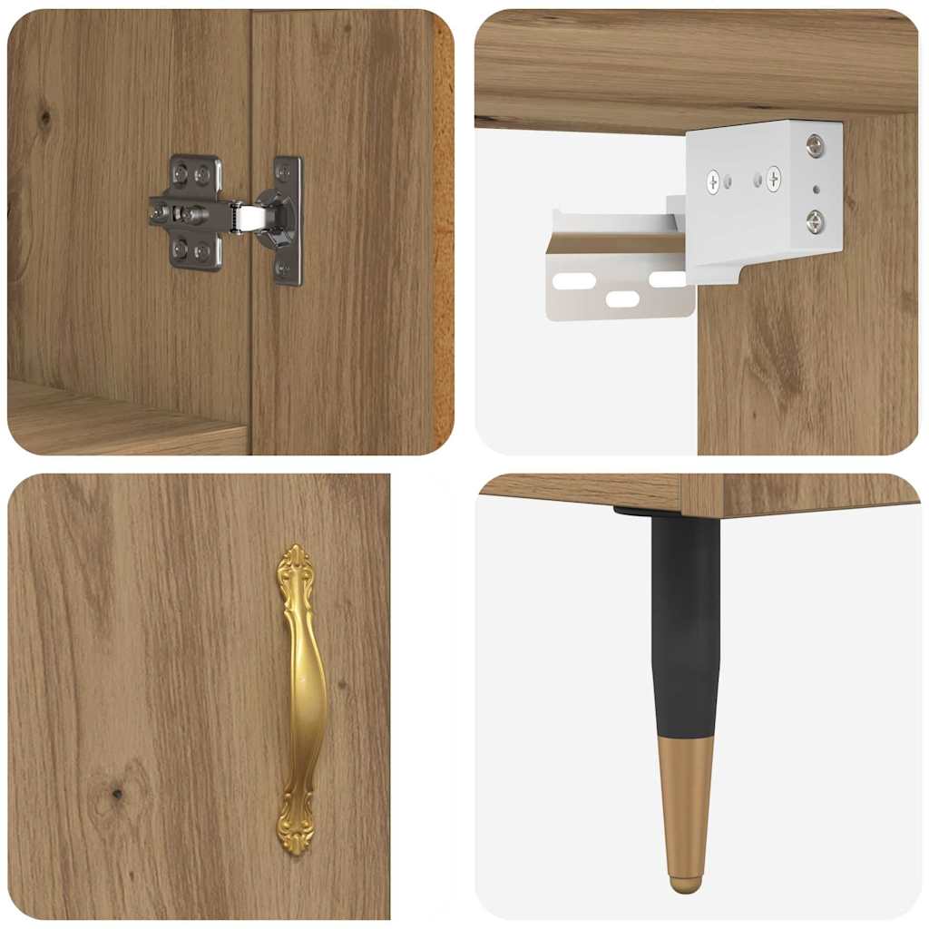vidaXL Highboard Artisan Oak 69.5 x 34 x 180 cm Engineered Wood