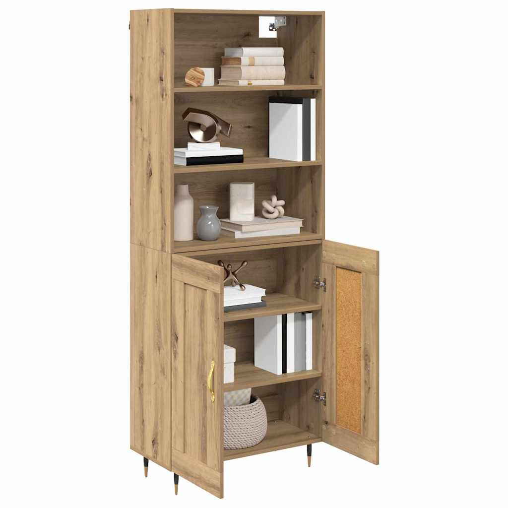 vidaXL Highboard Artisan Oak 69.5 x 34 x 180 cm Engineered Wood