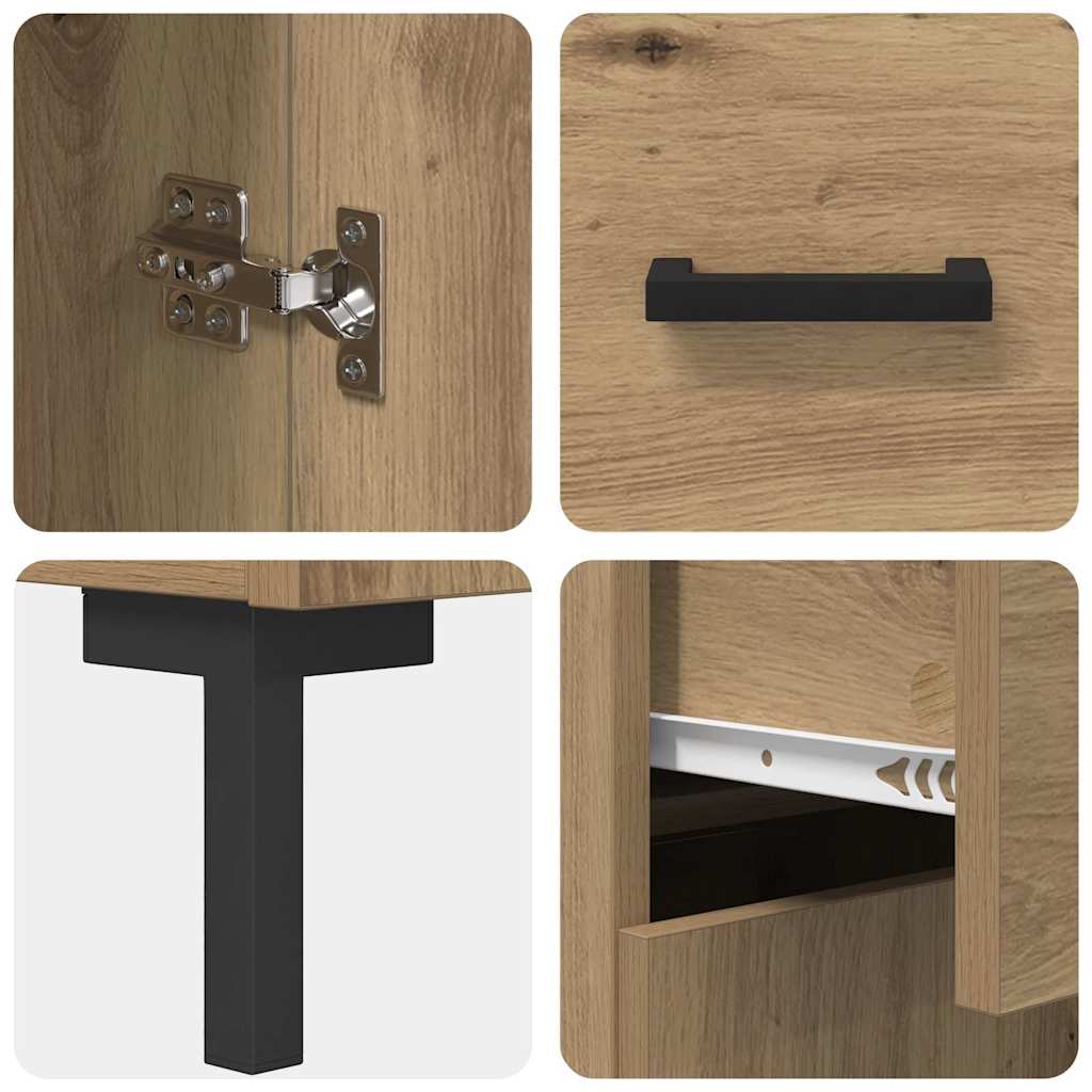 vidaXL Highboard Artisan Oak 69.5 x 34 x 180 cm Engineered Wood