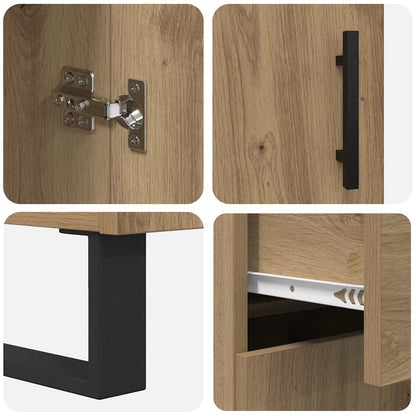 vidaXL Highboard with Drawer 2 pcs Artisan Oak 69.5 x 34 x 180 cm