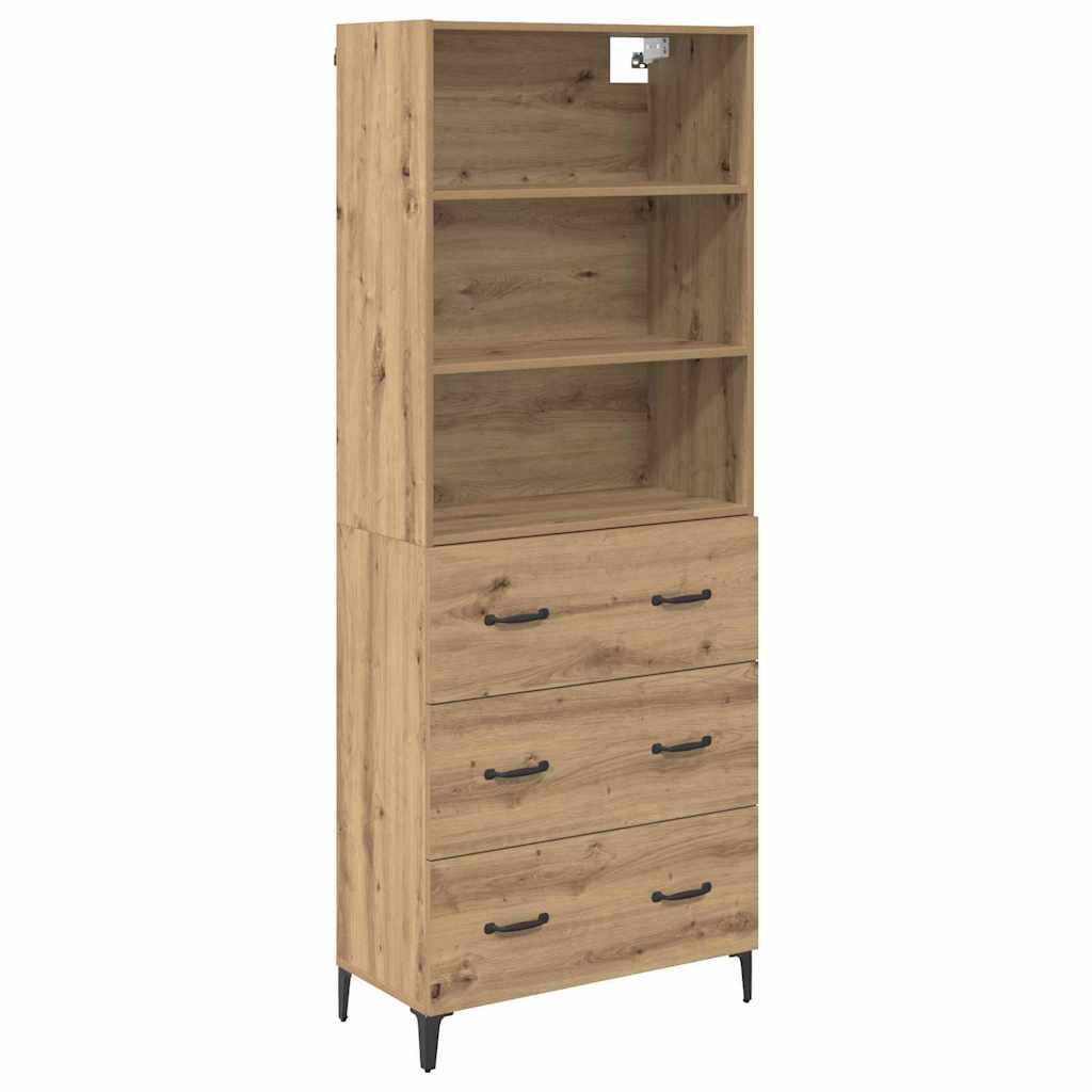 vidaXL Highboard Artisan Oak 69.5 x 34 x 180 cm Engineered Wood