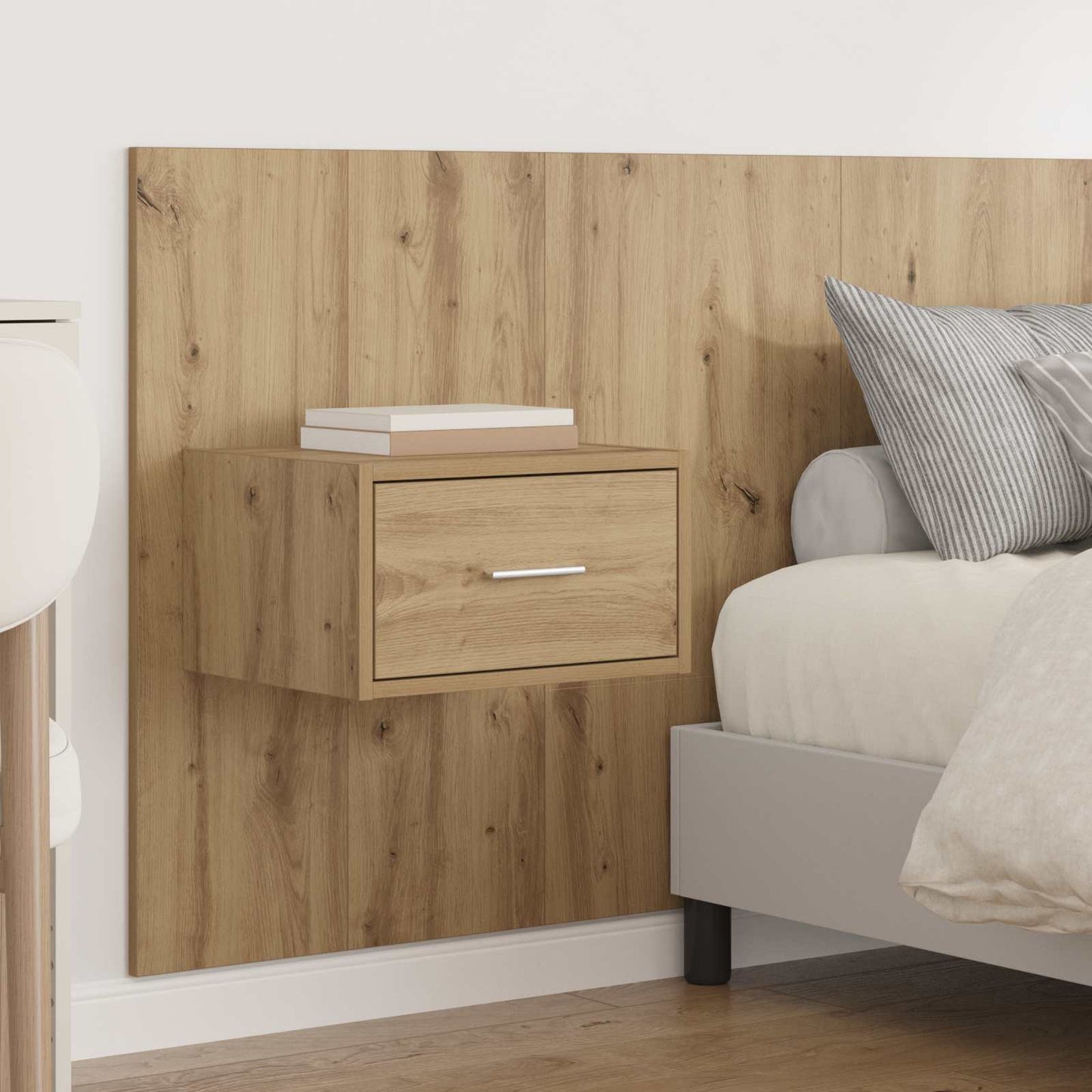 vidaXL Headboard With Cabinet 3 pcs Artisan Oak Engineered Wood