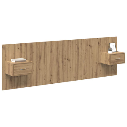 vidaXL Headboard With Cabinet 3 pcs Artisan Oak Engineered Wood