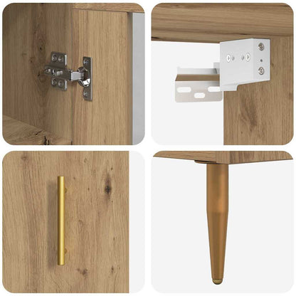 vidaXL Highboard 2 pcs Artisan Oak Glass