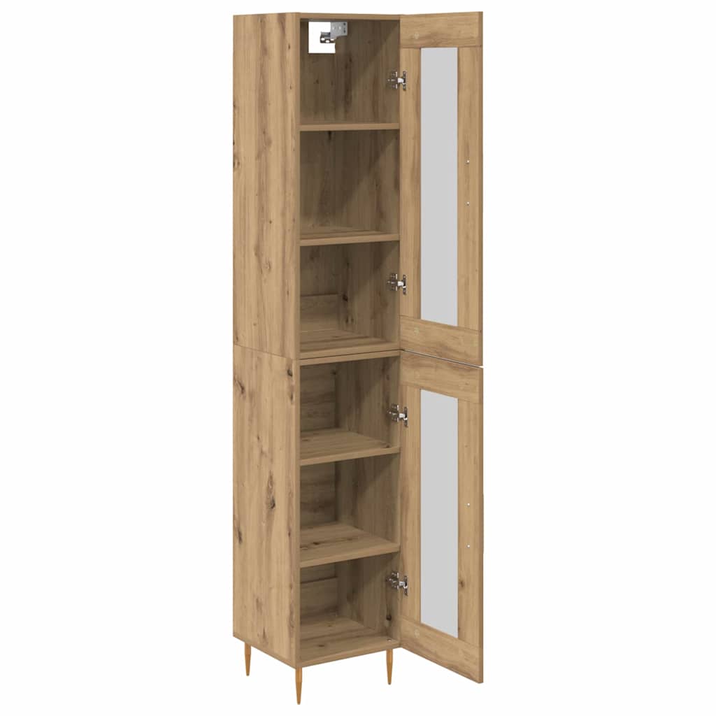 vidaXL Highboard 2 pcs Artisan Oak Glass