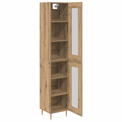 vidaXL Highboard 2 pcs Artisan Oak Glass