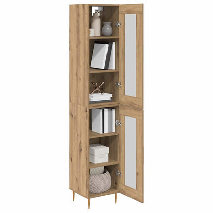 vidaXL Highboard 2 pcs Artisan Oak Glass