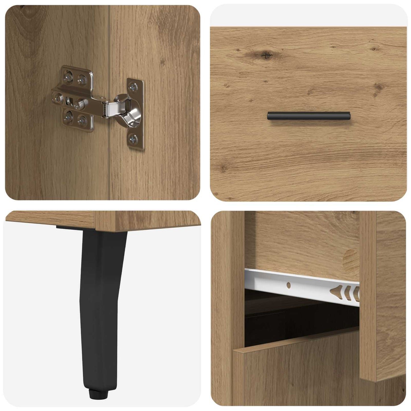vidaXL Highboard 2 pcs Artisan Oak 69.5 x 34 x 180 cm Engineered Wood