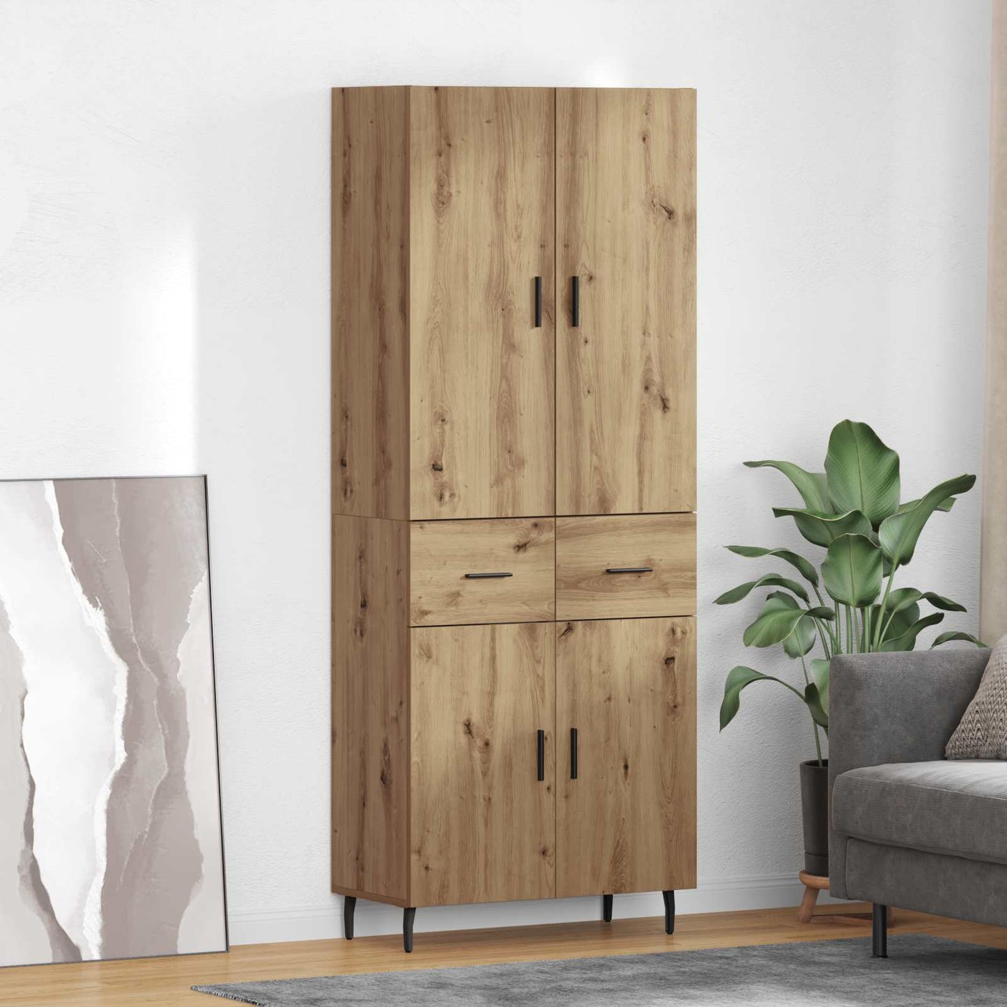 vidaXL Highboard 2 pcs Artisan Oak 69.5 x 34 x 180 cm Engineered Wood
