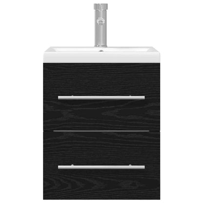 vidaXL Bathroom Sink Cabinet with Drawer Black Oak 41 x 38.5 x 48 cm