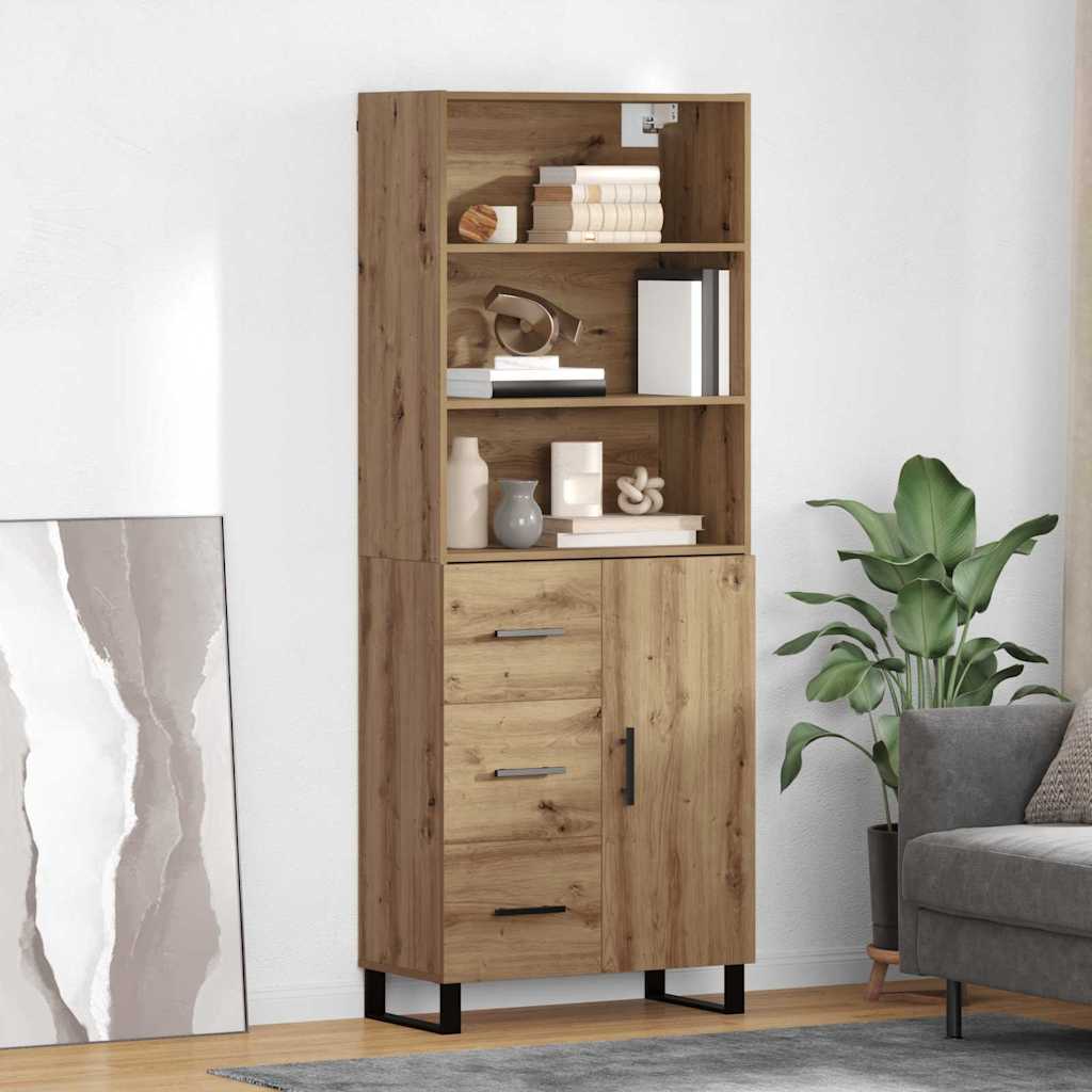 vidaXL Highboard with Drawer 2 pcs Artisan Oak Engineered Wood