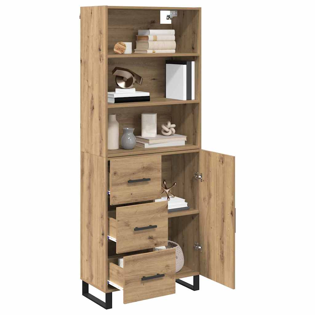vidaXL Highboard with Drawer 2 pcs Artisan Oak Engineered Wood