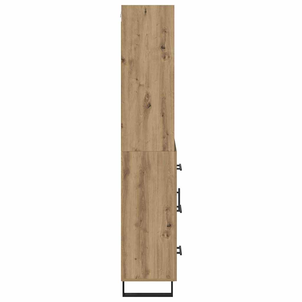 vidaXL Highboard with Drawer 2 pcs Artisan Oak Engineered Wood