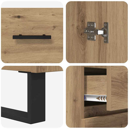 vidaXL Highboard with Drawer 2 pcs Artisan Oak Engineered Wood