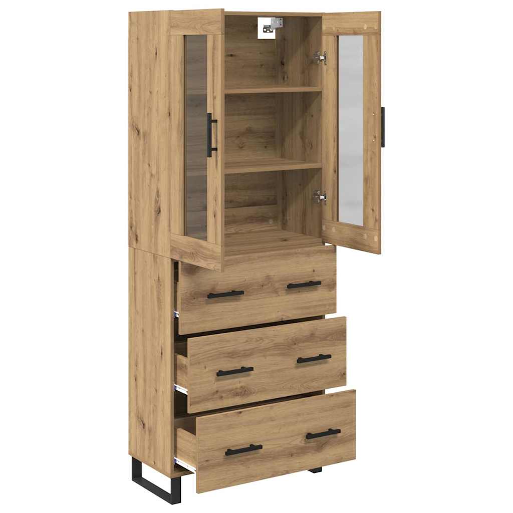 vidaXL Highboard with Drawer 2 pcs Artisan Oak Engineered Wood