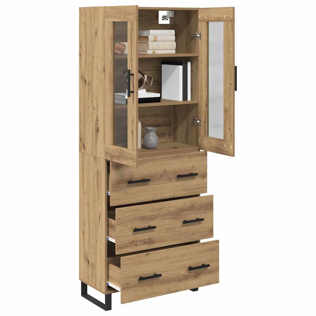 vidaXL Highboard with Drawer 2 pcs Artisan Oak Engineered Wood