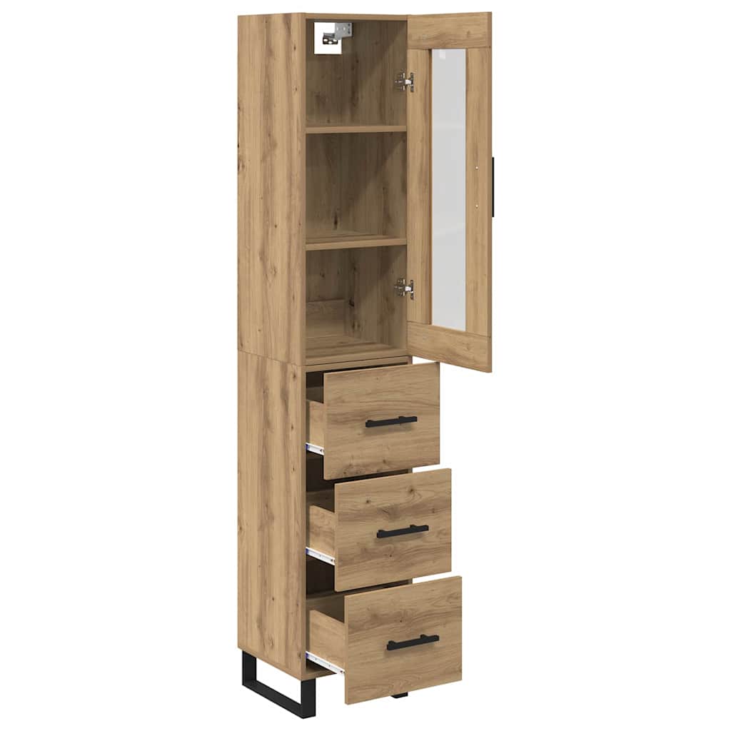 vidaXL Highboard Artisan Oak 34.5 x 34 x 180 cm Engineered Wood